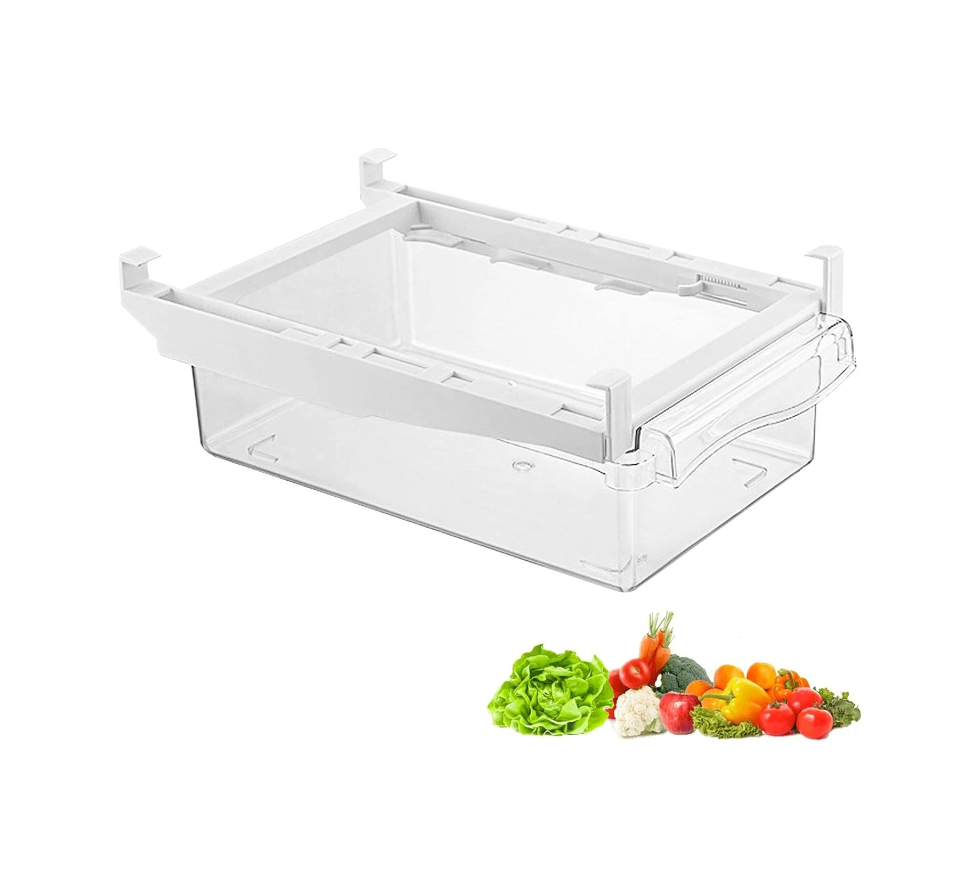 Yunboo Buzdolabı İçin Pp Materyal Transparan Seçmeli Çekmeli Dolap - Yiyecekleri Düzenle, Mekan Tasarruf Et, Kolay Erişim 30x16x8cm Şeffaf