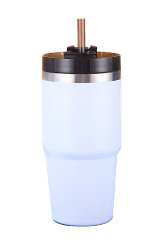 Xiyyadms 304 Paslanmaz Çelik Isı Saklama Bardak, 20oz Beyaz, Çay/içecek İçin 6-12 Saat Sıcak/soğuk Tutar, Pipetli Kapağıyla, Araç/seyahat Uygun Beyaz