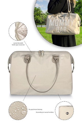 Stylo Mommy Bag Usa Anne Bebek Bakım Ve Kadın Çantası Beıge Bej