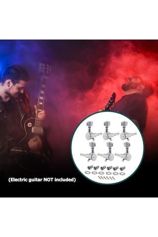 Gajeena Fender Stratocaster Telecaster Elektro Gitar İçin 3 Sol 3 Sağ Klempan, Metal Alaşımlı, Krom Kaplama, Doğru Ve Sabit Akort Sağlar Mx0305d 6 Adet