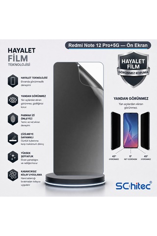 Note 12 Pro+5g Uyumlu Ön Yüzey Hayalet Privacy Hidrojel Ekran Koruyucu 91913194