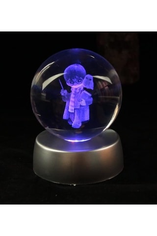 Kristal Cam Küre Renk Değiştiren Led Işıklı Gece Lambası Dekoratif Hediyelik Gezegenler Harry Potter