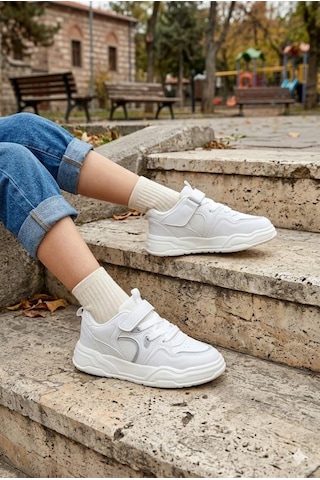 Fort Jacop Cool Anatomik Rahat Hafif Sneaker Kız Çocuk Ayakkabı Beyaz