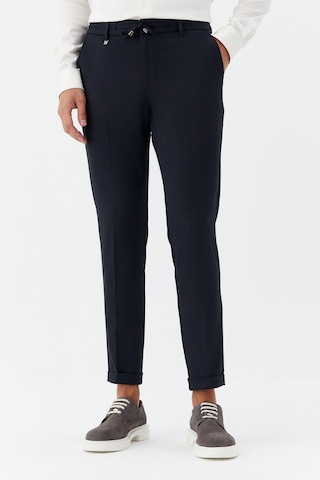 Sabri Özel Erkek Lacivert Dar Kesim Slim Fit Dokuma Yan Cep Jogger Pantolon