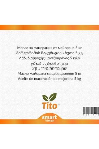 Mercanköşk Maserasyon Yağı Origanum Majorana 5 KG