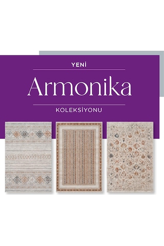 Royal Halı Armonika Yt03a Krem Multi Antialerjik Yumuşak Dokulu Modern Etnik Halı Çok Renkli
