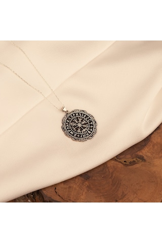 Dkmn Gümüş 925 Ayar Viking Rune Gümüş Kolye
