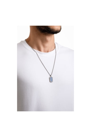 So Chic Lapis Ayna 60 Cm Çelik Erkek Kolye