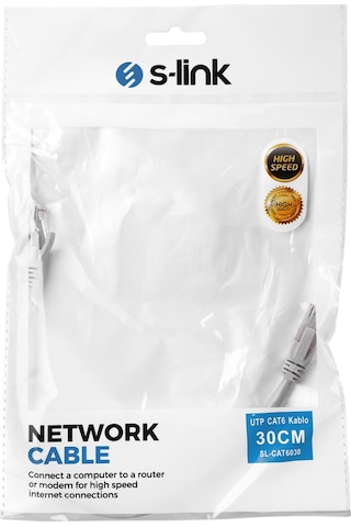 S-lınk Sl-cat6030 Cat6 Patch 30cm Kablo Gri 1923 1