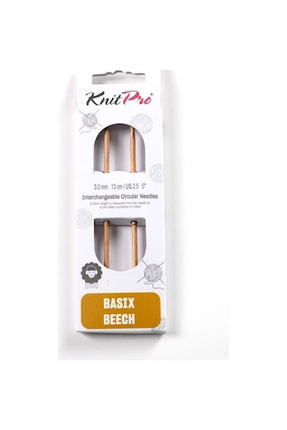 Knitpro Zing Değiştirilebilir Misinalı Şiş Seti 13 Cm Basix Beech Normal I.chng Ndl -3.00mm 35631
