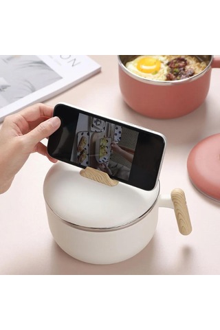 Skycity 304 Paslanmaz Çelik 1200 Ml Çorba Kasesi - Kapaklı, Su Drenajlı, Üniversite Yemeği, Salata Ve Atıştırmalık Depolama Kabı - Beyaz Beyaz