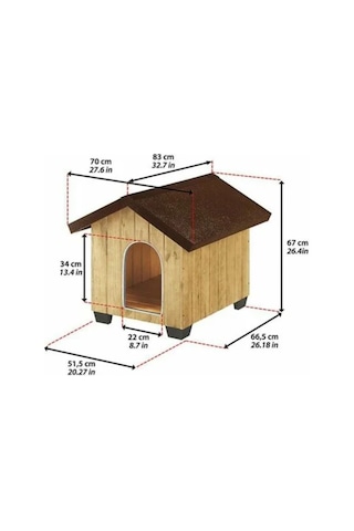 Ferplast Domus Köpek Kulübesi Medium 70 x 83 x 67 CM