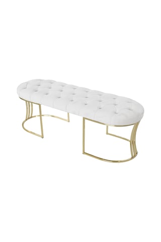 VİEGO GOLD BEYAZ-Kapitoneli Model Puf&Bench&Koltuk-Oturak-Uzun Makyaj Puff-Yatak Odası Ucu&Önü
