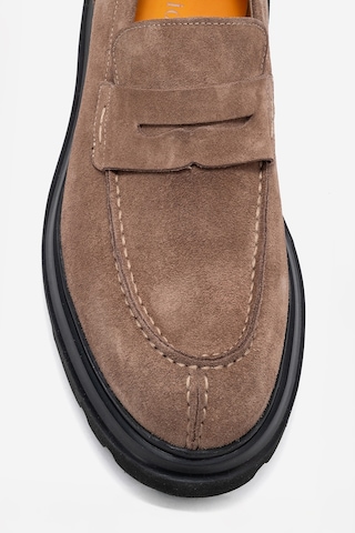 Dericlub Erkek Kalın Taban Loafer Gerçek Deri Fr 244453 Süet Vizon