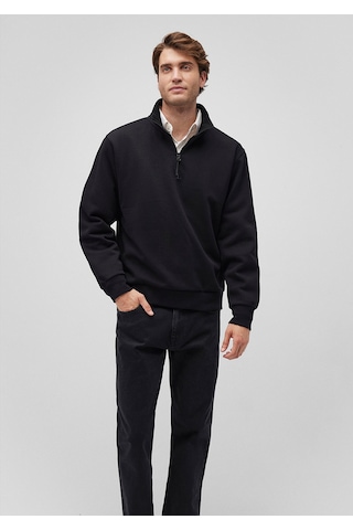 Mavi - Yarı Fermuarlı Siyah Basic Sweatshirt 0s10278-900 Siyah