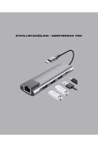 Usb-c Çoklu Bağlantı Merkezi, 5 Gbps, 100-240 V, Eloksal Tasarım Standart