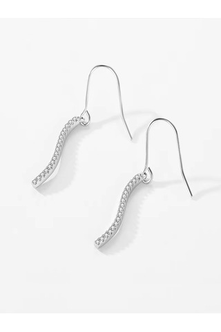 Brezza Lusso Jewelry Timeless Series Zarafet Dalgası Gümüş Kadın Küpe Gümüş