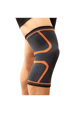 Ghassy Co. Sıkıştırma Özellikli Kaymaz Voleybol Basketbol Yoga Tenis Futbol Rahat Spor Dizlik Turuncu
