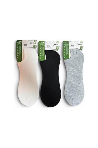 Çega Socks Erkek Görünmez Bambu Dikişsiz Sneaker Çorap 6'lı Çok Renkli Çok Renkli