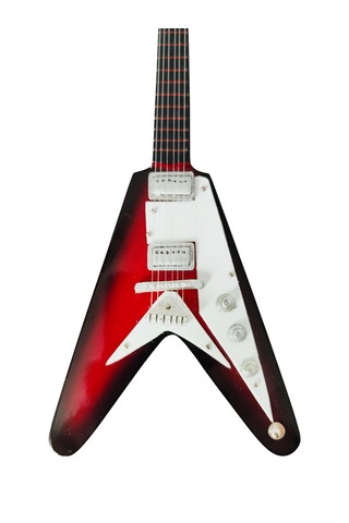 El Yapımı 1/4 Ölçek Minyatür Elektro Gitar Gibson Flying V Red B.