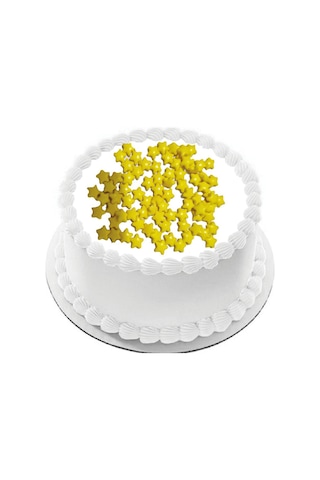 Sarı Yıldız Draje Pasta Cupcake Süsü 30 Gr Pakette Gelecek