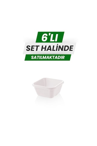 Alezy 528 Göreme Melamin Termostar Kare Sosluk 7 Cm Beyaz