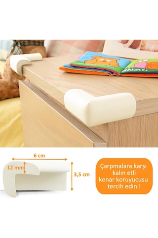 Evokids Kauçuk Köşe Koruyucu Krem Rengi 4'lü Çok Renkli