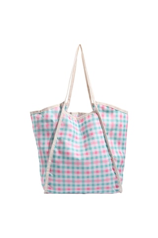 Charhp&kejnt Dopamin Kareli Omuz Çantası Tarzı Küçük Taze Büyük Kapasiteli Çanta Pembe - Yeşil