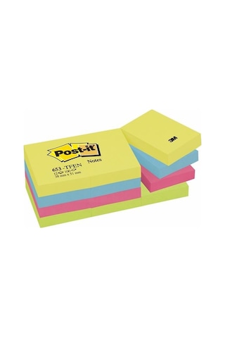 3M 653-Tfen Post-It Enerjik Renkler 38X51 Mm 12 Li