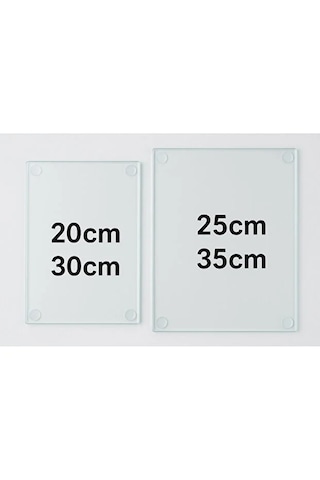 2'li Temperli Cam Kesme Tahtası 20x30 & 25x35 Cm Hijyenik Mutfak Doğrama Camı Şeffaf