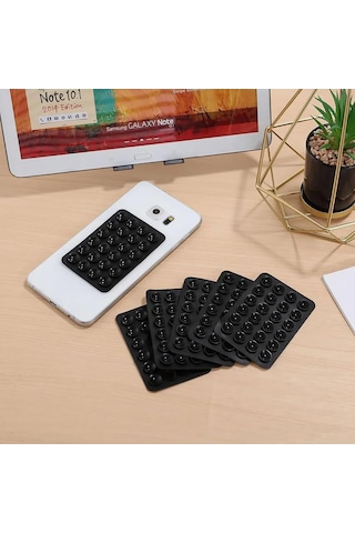 Lexroo Dikdörtgen Vantuzlu Yapışkan Telefon Tutucu Taşınabilir Silikon Yumuşak Telefon Standı Geniş Diğer