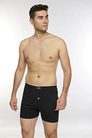 Kolcu Önü Düğmeli Erkek Havlu Bel Boxer K13230 - Siyah Siyah