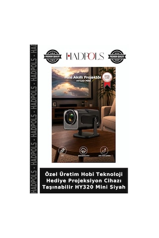 Özel Üretim Hobi Teknoloji Hediye Projeksiyon Cihazı Taşınabilir Hy320 Mini Siyah
