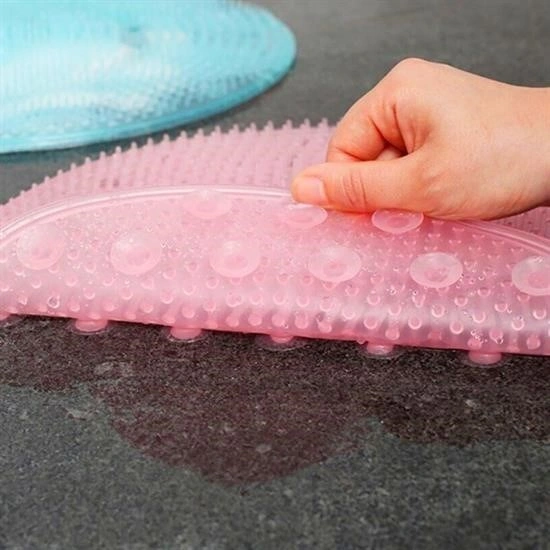 Buradabuldun Silikon Fırçalı Banyo Masaj Matı Ve Ayaklar İçin Topuk Masaj Paspası Çok Renkli
