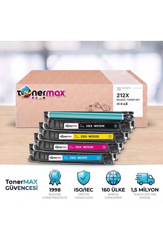 Hp 212x Cmyk Uyumlu Toner Seti - Çipli / Color Laserjet Enterprise M554 / M555 / Mfp M578 / W2120x / W2121x / W2122x / W2123x