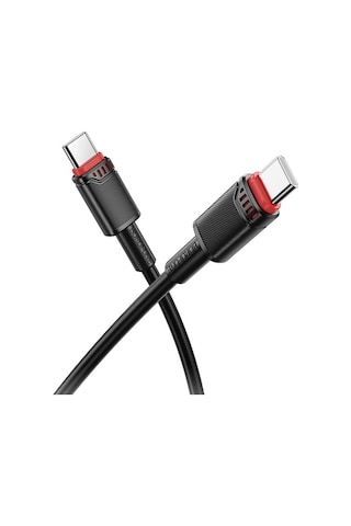 Borofone Bx110 Beneficio Pd60w Tip-c Tip-c Hızlı Şarj Veri Kablosu, Uzunluk: 1m Siyah