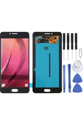 Samsung Uyumlu Galaxy C7 Pro C7010 Oled Lcd Ekran Dokunmatik Siyah Renk