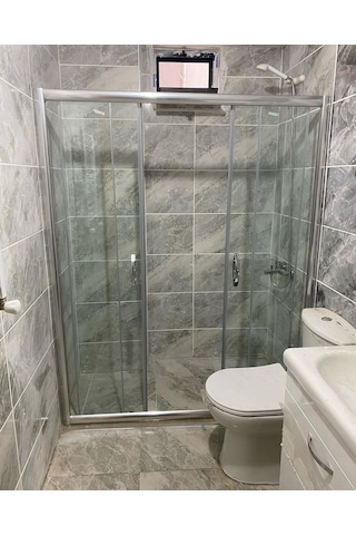 Teknesiz Cam Duşakabin Düz 2 Sabit 2 Sürgülü Nd112 Krom Parlak