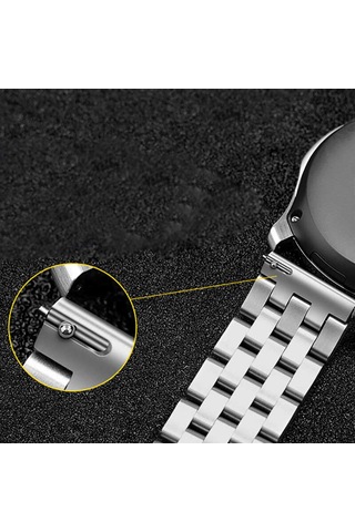 Galaxy Watch 42mm 20mm Uyumlu Krd-20 Metal Zore Kordon-siyah