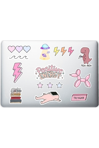 Pink Dekoratif Laptop Notebook Tablet Telefon Sticker Set 04