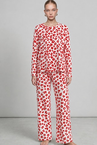 Womanandkids Night Kırmızı Kadın Comfort Esnek Pijama Takımı 4686