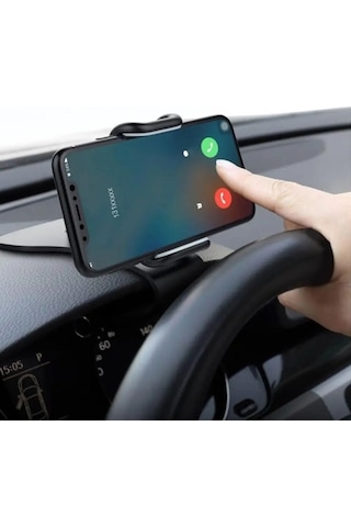 Ams Net Araç İçi Konsola Takılan Döner Başlıklı Telefon Kıskacı Telefon Tutucu Siyah