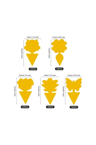 Dofolink 100 Adet Çift Taraflı Zararlı Ötücü, Bitki Koruma Yapıştırıcı 20 Kelebek, 20 Havuç, 20 Köpek, 20 Çam, 20 Baykuş Desenli , Toksik Olmayan, Su Geçirmez, Seralar Ve Bahçeler İçin
