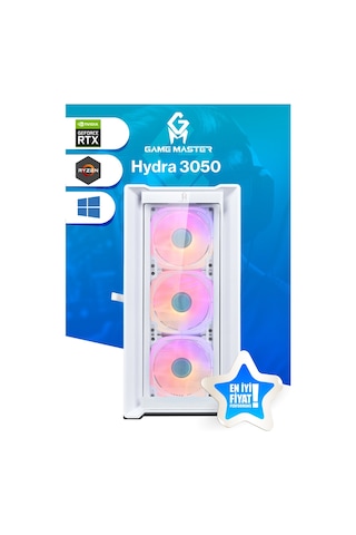 Game Master Hydra 3050 R5-5500 32 GB 512 GB NVMe M.2 SSD RTX3050 Free Dos Masaüstü Oyuncu Bilgisayarı