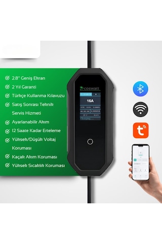 3.5 KW 16A 10M Taşınabilir Elektrikli Araç Şarj Cihazı