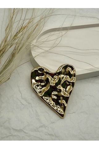 Best Price 34 Orijinal Broş Kalp Yırtık Metal 342231422 Altın Rengi
