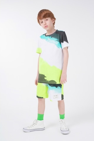 Brz Kids Baskılı Erkek Çocuk Kısa Kollu T-Shirt Beyaz