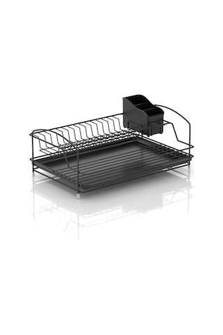 Teknotel Tek Katlı Tabaklık Bulaşıklık Mat Siyah Kb008 Mat Siyah