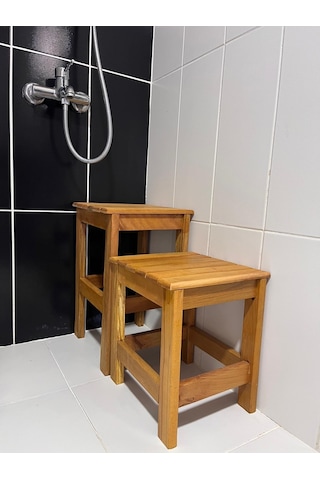 Kayın Ahşap Banyo Tabure 49 Cm Kayın