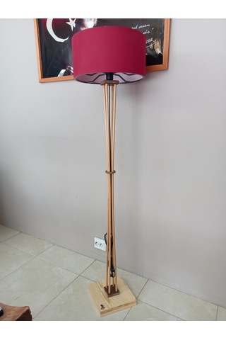 Ahşap Lambader- Köşe Lambası Bordo